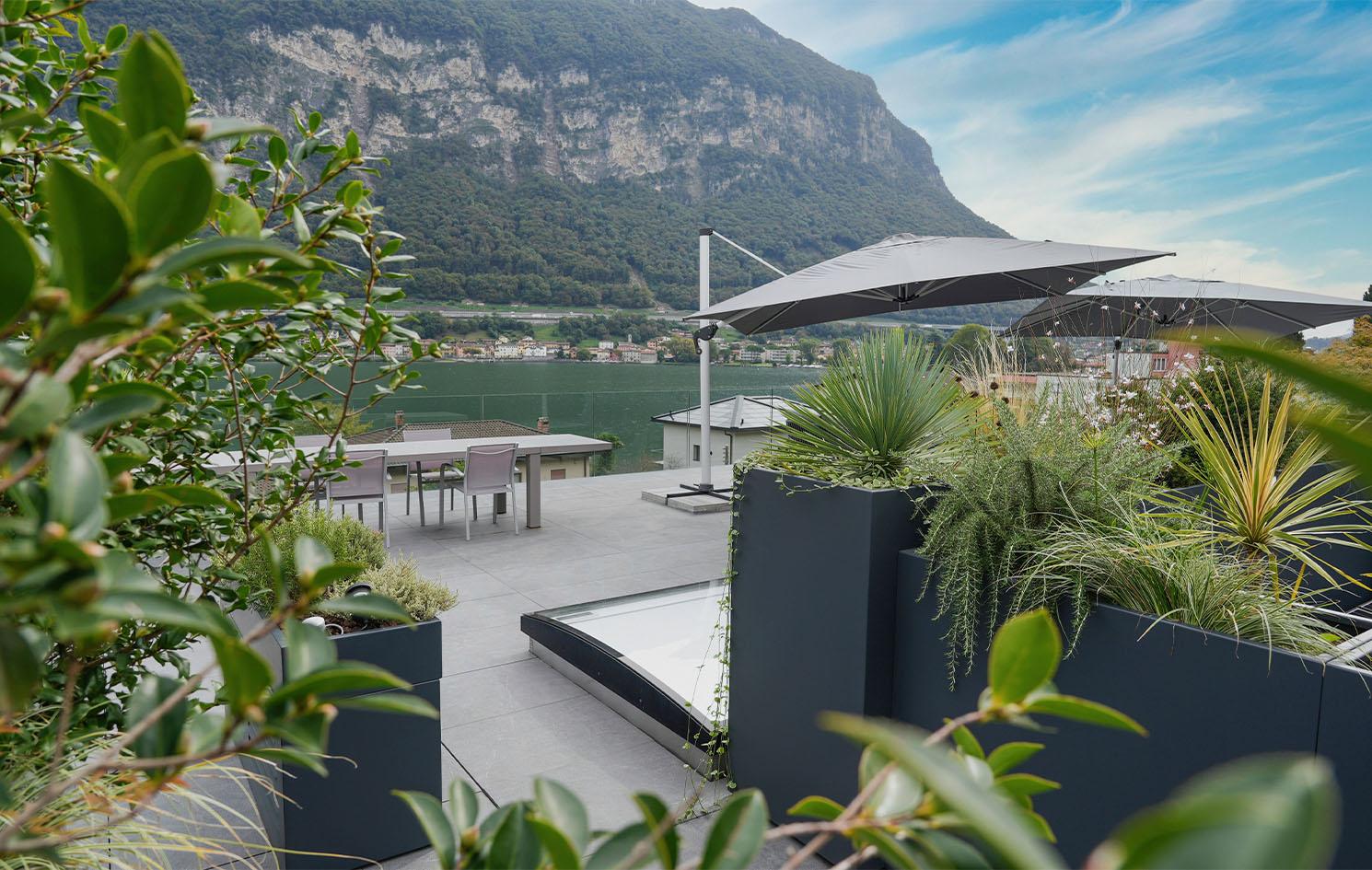 elunapiena_the lake terrace_lugano_customamde aluminum flower pots